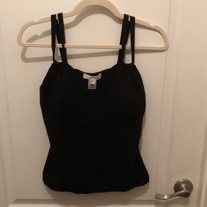 White House Black Market Black V-Neck Top